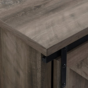 English Elm Walker Edison - Farmhouse Sliding X Barn Door TV Stand with Adjustable Shelves and Steel Hardware for 80" TVs Gray Wash 76 L x 27 W x 6 H B185P169394