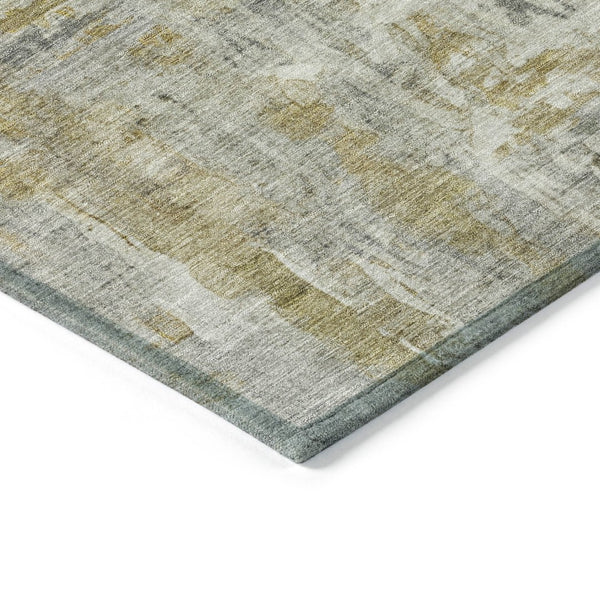 HomeRoots 5' Abstract Pewter & Gray Washable Area Rug - Durable, Stylish, Indoor/Outdoor Design for High Traffic 658730