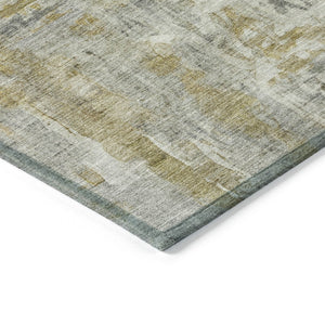 HomeRoots 8' Contemporary Pewter and Gray Abstract Washable Area Rug - Durable Indoor Outdoor Design, 8ft Round 658731