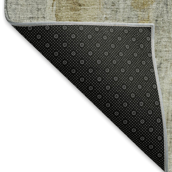 HomeRoots 10' X 14' Contemporary Pewter and Gray Abstract Washable Area Rug for Indoor and Outdoor Spaces 658734