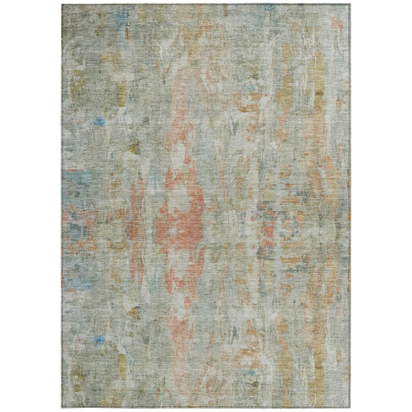 HomeRoots 10' X 14' Sage & Copper Abstract Area Rug - Stylish, Washable Indoor/Outdoor Decor for Any Space 658740