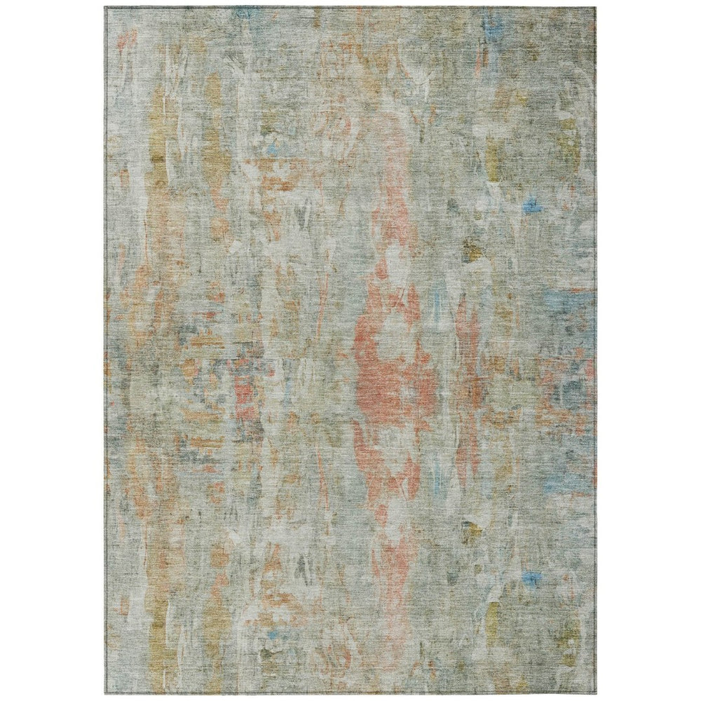 HomeRoots 10' X 14' Sage & Copper Abstract Area Rug - Stylish, Washable Indoor/Outdoor Decor for Any Space 658740