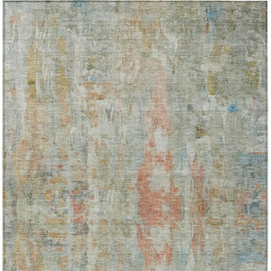 HomeRoots 10' X 14' Sage & Copper Abstract Area Rug - Stylish, Washable Indoor/Outdoor Decor for Any Space 658740