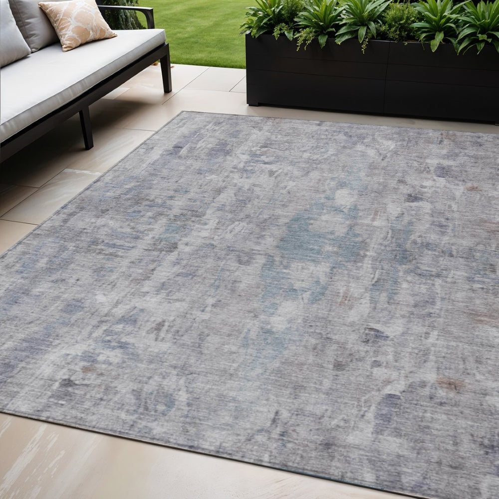 HomeRoots 5' X 8' Abstract Taupe and Gray Washable Area Rug – Modern, Durable, Versatile for Indoor & Outdoor Use 658742