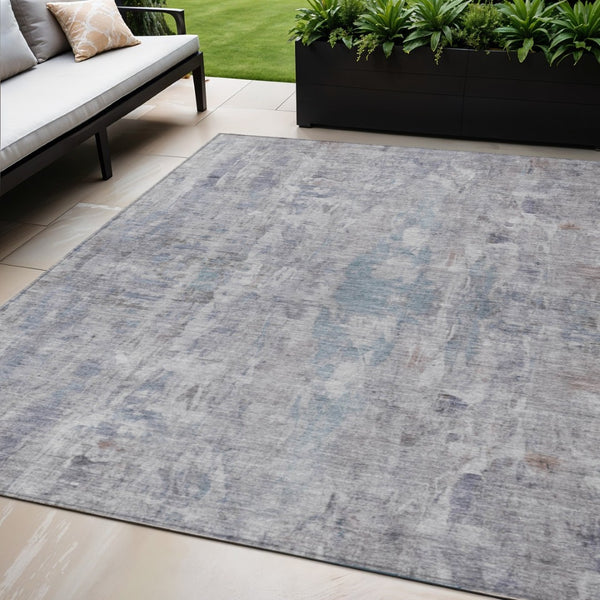 HomeRoots 5' X 8' Abstract Taupe and Gray Washable Area Rug – Modern, Durable, Versatile for Indoor & Outdoor Use 658742