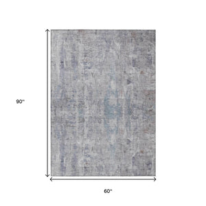 HomeRoots 5' X 8' Abstract Taupe and Gray Washable Area Rug – Modern, Durable, Versatile for Indoor & Outdoor Use 658742