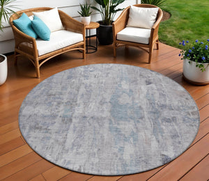HomeRoots 8' Taupe and Gray Round Abstract Rug – Stylish, Washable, Durable Indoor/Outdoor Area Essential! 658743