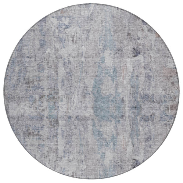 HomeRoots 8' Taupe and Gray Round Abstract Rug – Stylish, Washable, Durable Indoor/Outdoor Area Essential! 658743