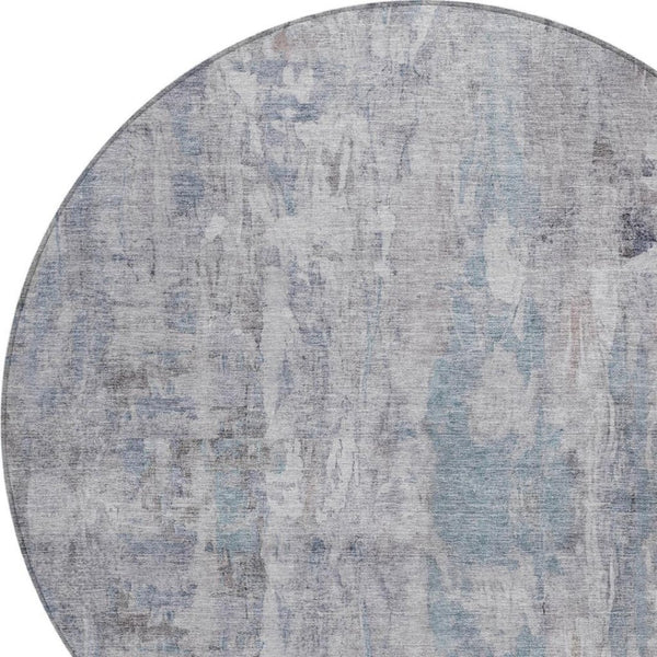 HomeRoots 8' Taupe and Gray Round Abstract Rug – Stylish, Washable, Durable Indoor/Outdoor Area Essential! 658743