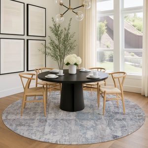 HomeRoots 8' Taupe and Gray Round Abstract Rug – Stylish, Washable, Durable Indoor/Outdoor Area Essential! 658743