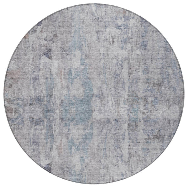 HomeRoots 8' Taupe and Gray Round Abstract Rug – Stylish, Washable, Durable Indoor/Outdoor Area Essential! 658743