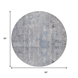 HomeRoots 8' Taupe and Gray Round Abstract Rug – Stylish, Washable, Durable Indoor/Outdoor Area Essential! 658743