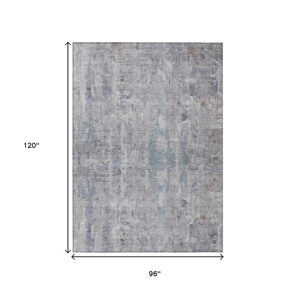 HomeRoots 8' x 10' Taupe and Gray Abstract Area Rug - Washable, Durable for Indoor/Outdoor High-Traffic Spaces 658744