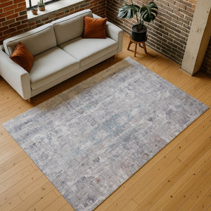 HomeRoots 8' x 10' Taupe and Gray Abstract Area Rug - Washable, Durable for Indoor/Outdoor High-Traffic Spaces 658744