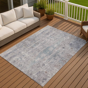 HomeRoots 9' X 12' Taupe and Gray Abstract Area Rug - Stylish, Washable, Durable for Indoor & Outdoor Spaces 658745