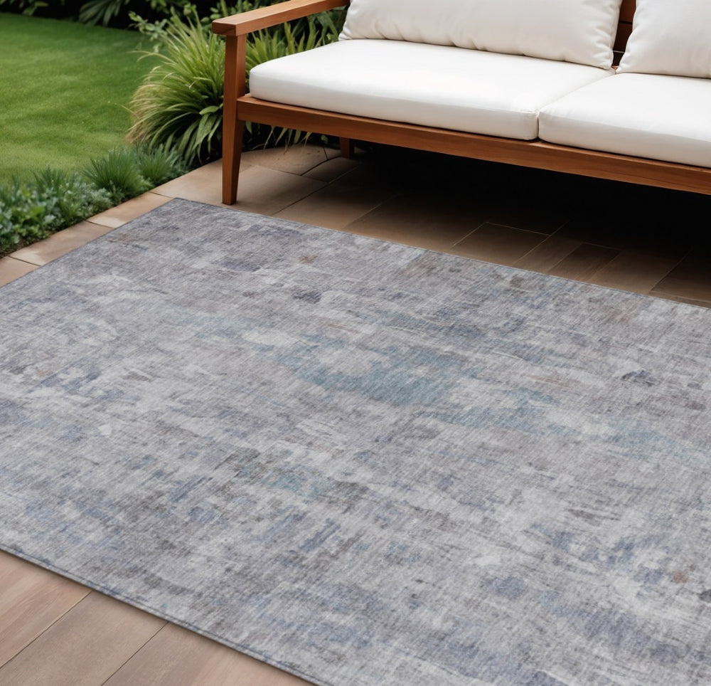HomeRoots 10' X 14' Durable Taupe and Gray Abstract Washable Area Rug for Indoor and Outdoor Spaces 658746