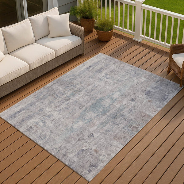 HomeRoots 10' X 14' Durable Taupe and Gray Abstract Washable Area Rug for Indoor and Outdoor Spaces 658746