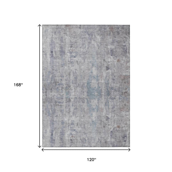 HomeRoots 10' X 14' Durable Taupe and Gray Abstract Washable Area Rug for Indoor and Outdoor Spaces 658746