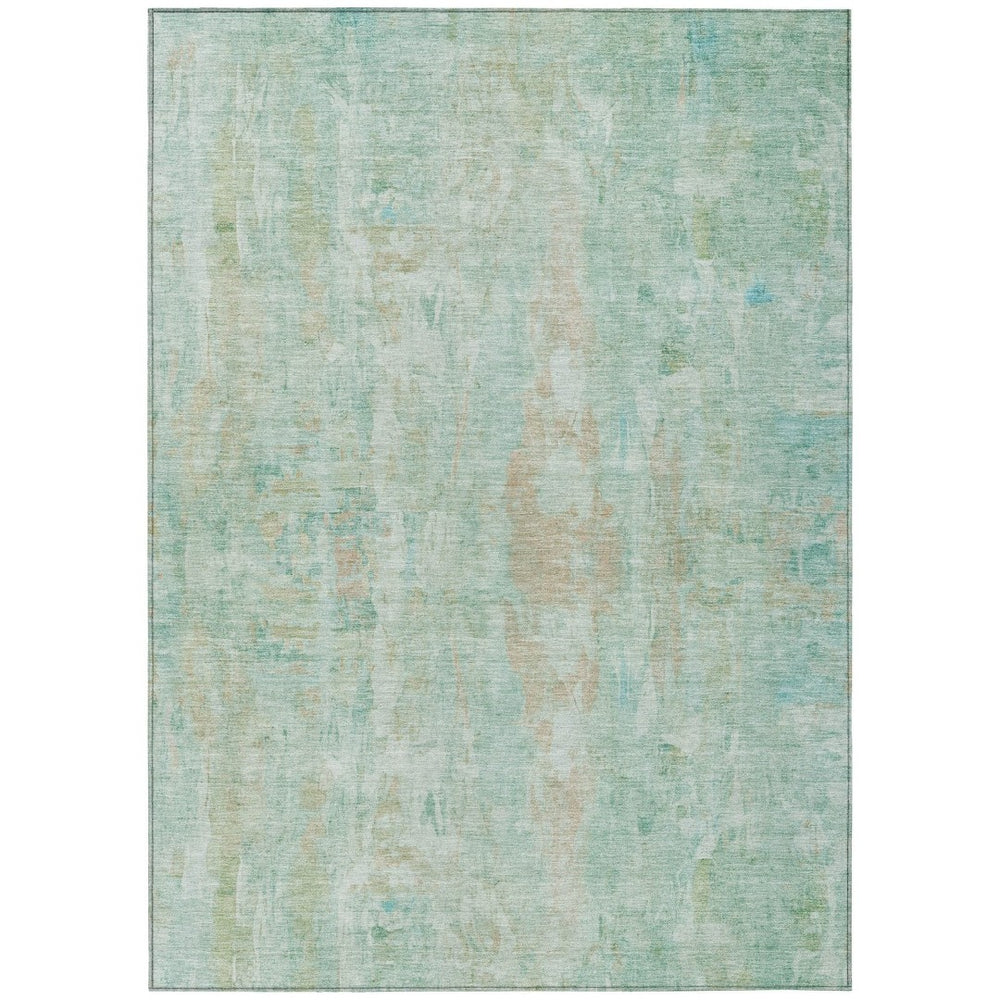 HomeRoots 5' X 8' Turquoise & Copper Abstract Area Rug – Stylish, Durable, Machine Washable for Indoors & Outdoors 658748