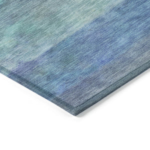 HomeRoots 5' Blue and Ivory Abstract Area Rug - Washable, Durable, Stylish for Indoor and Outdoor Spaces! 658760