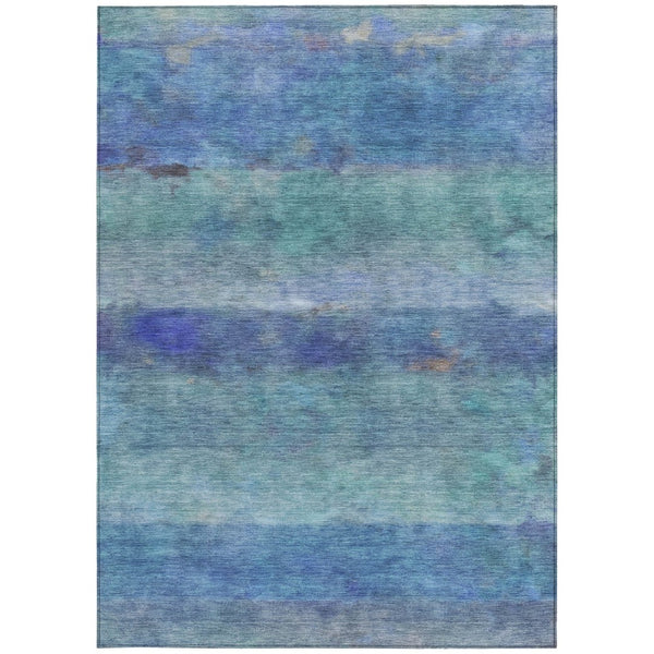 HomeRoots 10' Blue and Ivory Abstract Area Rug - Washable, Durable, Perfect for Indoor and Outdoor Spaces! 658764