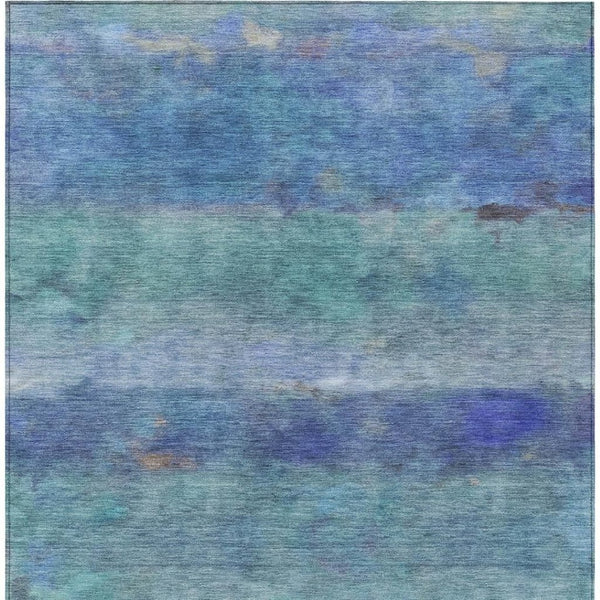 HomeRoots 10' Blue and Ivory Abstract Area Rug - Washable, Durable, Perfect for Indoor and Outdoor Spaces! 658764