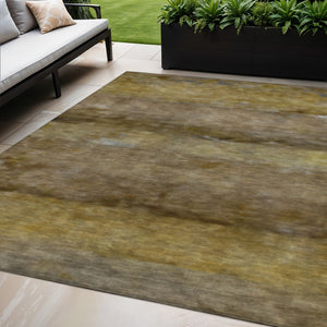HomeRoots 5' X 8' Brown and Taupe Abstract Washable Area Rug - Durable Indoor/Outdoor Design for All Spaces 658766