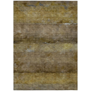 HomeRoots 5' X 8' Brown and Taupe Abstract Washable Area Rug - Durable Indoor/Outdoor Design for All Spaces 658766