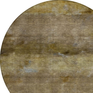 HomeRoots 8' Round Abstract Washable Indoor-Outdoor Area Rug in Brown & Taupe – Durable, Stylish & Easy Care! 658767