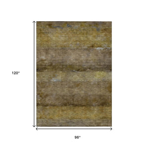HomeRoots 8' x 10' Washable Brown & Taupe Abstract Area Rug – Indoor/Outdoor, Durable & Stylish for High-Traffic Spaces 658768