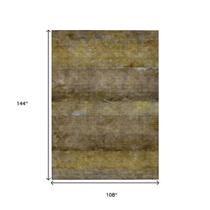 HomeRoots 9' X 12' Abstract Brown and Taupe Washable Area Rug for Indoor/Outdoor Use - Stylish & Durable! 658769