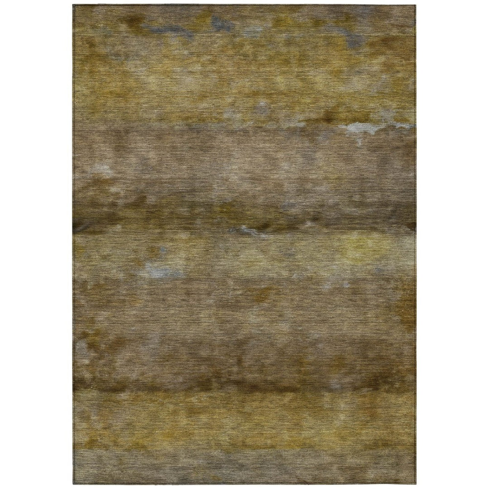 HomeRoots 10' Contemporary Brown and Taupe Abstract Washable Area Rug – Durable, Stylish, Indoor/Outdoor Use 658770