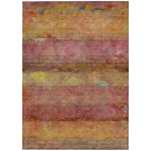 HomeRoots 9' X 12' Vibrant Orange Blush & Yellow Abstract Area Rug – Washable for Indoor & Outdoor Spaces! 658781