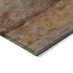 HomeRoots 8' Stylish Khaki & Brown Round Abstract Area Rug - Durable, Washable, Perfect for Indoor & Outdoor Use 658785
