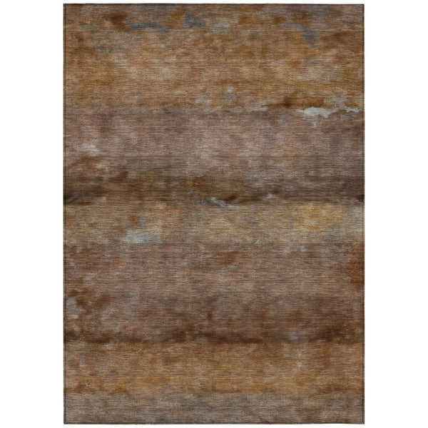 HomeRoots 9' X 12' Khaki and Brown Abstract Area Rug – Stylish, Washable Indoor/Outdoor Rug for All Spaces! 658787