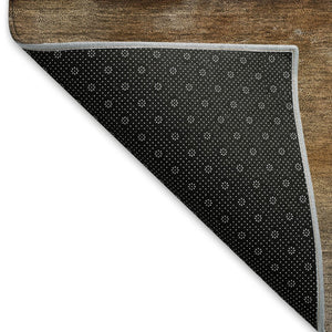 HomeRoots 10' Khaki and Brown Abstract Area Rug - Durable, Washable, Stylish for Indoor/Outdoor Living Spaces 658788
