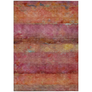 HomeRoots 5' X 8' Washable Abstract Area Rug in Pink, Orange & Gold - Durable, Stylish for Indoor & Outdoor Use 658790