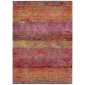 HomeRoots 9' Vibrant Pink, Orange & Gold Abstract Washable Area Rug for Indoor & Outdoor Spaces – Durable Style! 658793