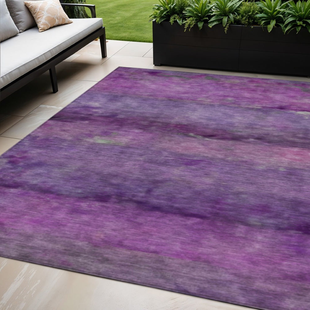 HomeRoots 5' X 8' Vibrant Purple and Plum Abstract Area Rug - Washable, Durable, Indoor/Outdoor Perfection! 658796