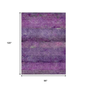 HomeRoots 8' X 10' Vibrant Purple and Plum Abstract Area Rug - Stylish, Washable, Durable for Indoor & Outdoor Use 658798