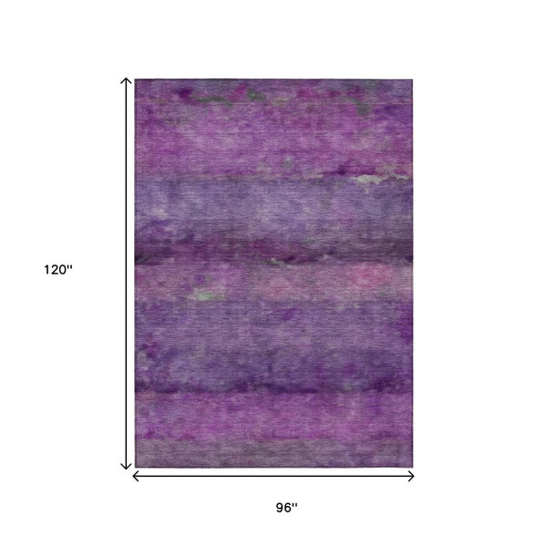 HomeRoots 8' X 10' Vibrant Purple and Plum Abstract Area Rug - Stylish, Washable, Durable for Indoor & Outdoor Use 658798