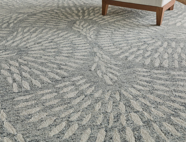 Feizy Rugs Wallace Hand-tufted Wool Rug - Modern Floral & Botanical Design For Stylish, High-traffic Spaces Gray,Ivory Wool Wal8a38fgry000f00