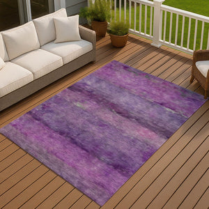 HomeRoots 10' Abstract Purple & Plum Washable Area Rug - Indoor/Outdoor Durable, Stylish, & Easy Care Design 658800