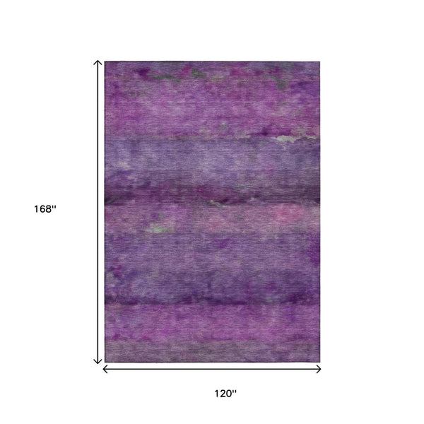 HomeRoots 10' Abstract Purple & Plum Washable Area Rug - Indoor/Outdoor Durable, Stylish, & Easy Care Design 658800