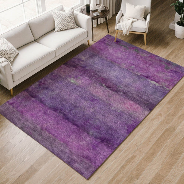 HomeRoots 10' Abstract Purple & Plum Washable Area Rug - Indoor/Outdoor Durable, Stylish, & Easy Care Design 658800