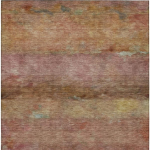 HomeRoots 8' X 10' Terra Cotta & Gold Abstract Area Rug - Durable, Washable, Indoor/Outdoor, Stylish & Modern 658804