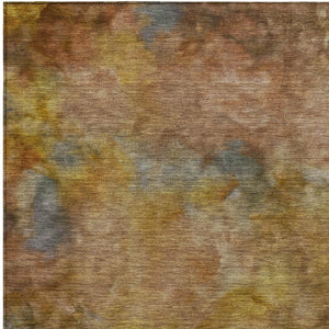 HomeRoots 8' X 10' Copper and Gold Abstract Washable Rug - Stylish Indoor/Outdoor Accent for Modern Spaces 658810