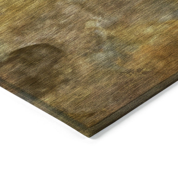 HomeRoots 10' Copper & Gold Abstract Washable Area Rug - Durable Indoor/Outdoor Design for Modern Spaces 658812