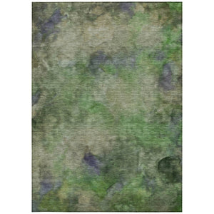 HomeRoots 8' X 10' Stylish Green and Purple Abstract Washable Area Rug for Indoor and Outdoor Spaces 658816