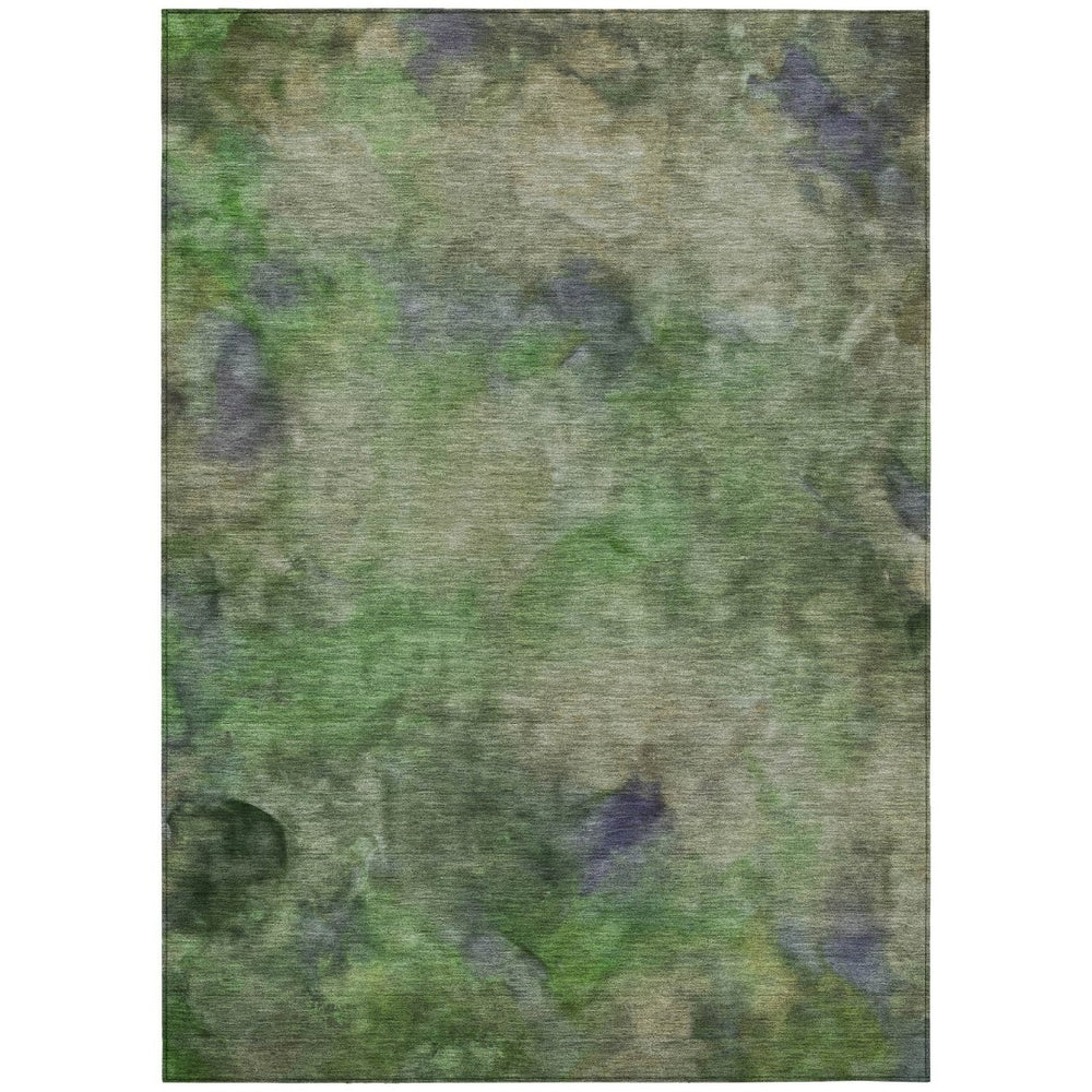 HomeRoots 8' X 10' Stylish Green and Purple Abstract Washable Area Rug for Indoor and Outdoor Spaces 658816